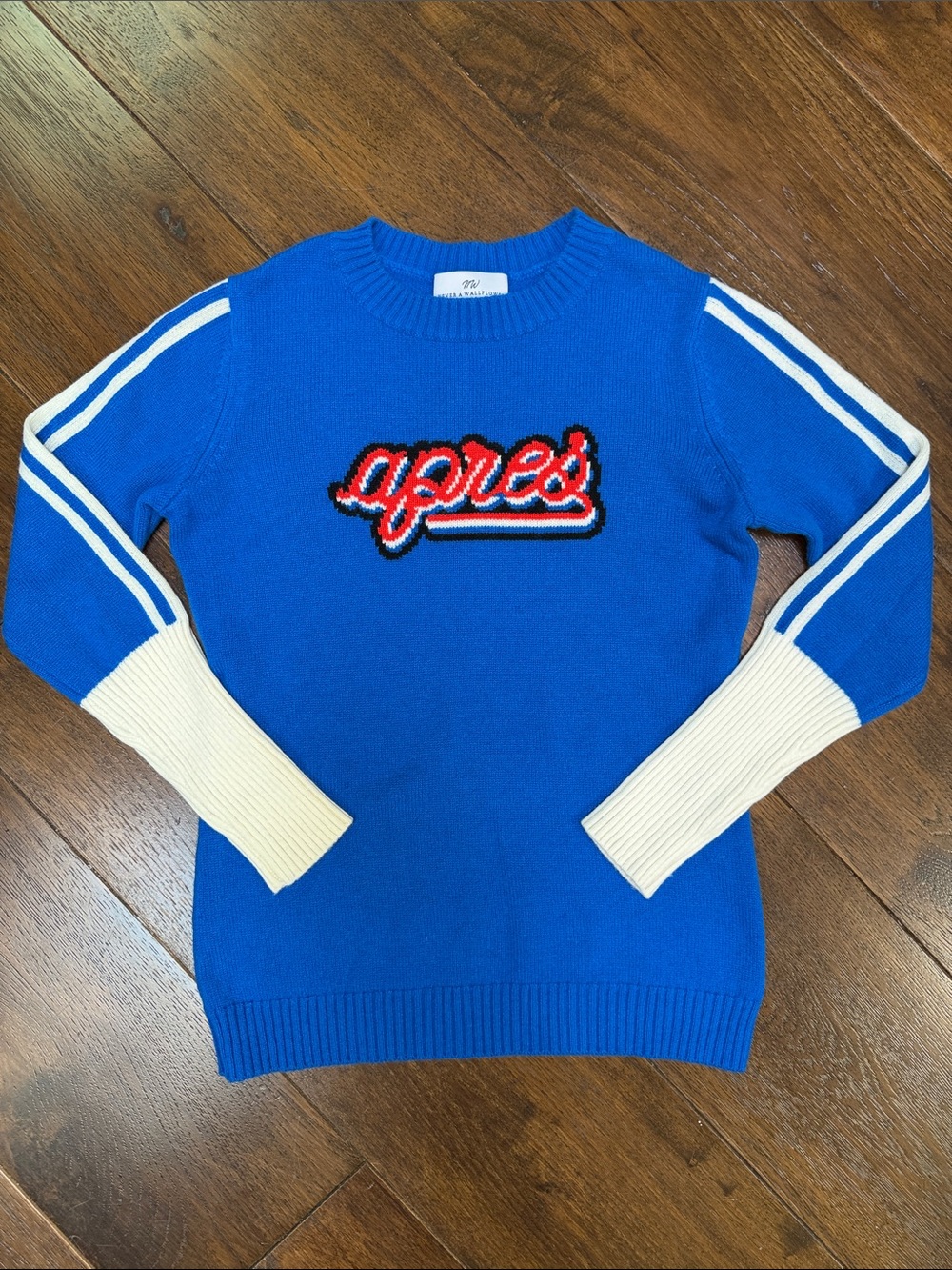 Never A Wallflower- Women’s Blue “Apres” Intarsia Sweater - Size: XS